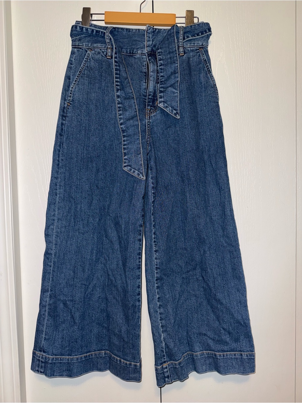 Joie Marylu Tie-Front Denim Culottes Jeans
